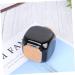 Beavorty porcelain material nail art dish manicure ceramic cork bottle manicue cups bottle Powder Bottle Jar bottle travel bottle Ceramic Bottle porcelain cup Wooden square 5.7*3.5cm Black - Buy Online on GoSupps.com