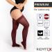 RIEMTEX PREMIUM Compression Stockings Class 2 CCL2 - 23-32 mmHg Open Toe Thigh Highs for Women & Men - Burgundy Size 6 - International Shipping Available - Buy Online on GoSupps.com