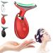 Neck Face Massager Neck Face Beauty Device Red Light Therapy for Face Facial Lift Portable Face Massager for Skin Care for Anti-Aging Lifting and Tightening Sagging Skin (Red)