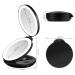KEDSUM Rechargeable LED Lighted Travel Magnifying Mirror - 1X/10X Magnification, Compact & Portable Vanity Mirror with Lights - Double Sided Folding Design in Daylight, Black - Buy Online on GoSupps.com