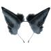 amangul Wolf Ear Headband Animal Hair Hoop Faux Dog Ears Plush Wolf Ears Realistic Headband Wolf Cosplay(Black And Gray)
