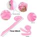 WUBAYI 2PCS Satin Bonnet Silk Bonnet Hair Wrap for Sleeping Hair Bonnet for Bath Tie Band for Women Long Curly Braid Hair Pink Blue - Buy Online on GoSupps.com