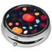Pumpkin Flowers Round Pill Box | 3-Compartment Organizer for Purse & Pocket | Portable Travel Pill Box - Perfect for On-the-Go - Buy Online on GoSupps.com
