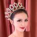 Earofcorn Bride King Size Crown | Princess Tiara Retro Round Full Crown | Red Bride Hair Accessory - Buy Online on GoSupps.com
