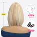 OUFEI mixed Blonde Bob Wig With Bangs Short Straight Wig For Women Synthetic Hair Wigs for Daily Party Cosplay Wear Mixed Blonde(9059-4) - Buy Online on GoSupps.com