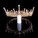 Crystal Crown Vintage Queen Princess Tiara Bridal Rhinestone Crown Dress-up Wedding Prom Pageant Pearl Crown Hair Accessories for Women and Girls… Gold