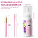 Buqikma Lash Shampoo for Eyelash Extensions - Gentle Foaming Cleanser Kit (60ml) with Brush for Salon & Home Care - Pink - Buy Online on GoSupps.com