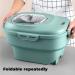 Foldable 30lb Capacity Dog Food Storage Container with Scoop Lid - Airtight Large Plastic Bin for Pet Food, Cat Food, Fish Food, Bird Seed - 50lb Grain and Rice Holder - Green - Buy Online on GoSupps.com