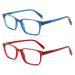 Cojwis reading glasses 2 Pack Blue Light block glasses of feather hinge anti -dizzy women and men light glasses (1 red 1 blue 0.50 x) 1 red 1 blue 0.5 x