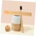 Eco-Friendly Bamboo Toothbrush Holder - Travel & Desktop Organizer Cylinder Toothbrush Rack - Buy Online on GoSupps.com