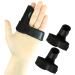 Kecartu 2 Pack Reversible Trigger Finger Splint Finger Support Stabilizer with Aluminium Bar Trigger Finger Brace Straightening Supports for Sprains Injuries Broken Finger Pain Relief (Black)