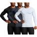 ATHLIO Men's Thermal Compression Long Sleeve Shirt - 3 Pack (Black/Charcoal/White, Medium) - Buy Online on GoSupps.com