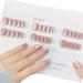 TQUXNGA Cats Eye Champagne Artificial Nails French Tip False Nails Detachable Press On Nail Full Cover False Nails for Women