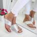 Comfortable Bunion Corrector Sandals for Women - PU Leather Flat Sole Plateau Sandals - Beach & Travel Footwear - Silver - Sizes 35-40 EU - Buy Online on GoSupps.com