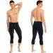 Runhit Men's Compression 3/4 Pants with Pockets 2 Pack - Black & Gray, Medium - Buy Online on GoSupps.com