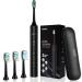 Travel Electric Toothbrush Kit MOPIKO, Sonic Toothbrush for Adults and Teens, Rechargeable Toothbrushes, Power Toothbrush for Kids, Smart Whitening Toothbrush USB-C (Black)