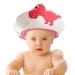 FUNUPUP Baby Shower Cap Kids Shampoo Shower Bath Cap Adjustable Hair Washing Shampoo Shield Baby Visor for Eyes and Ears Protector Red Pink Dinosaur