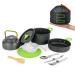 Camping Cookware Set, MEETSUN Camping Cooking Set 15-18 Pcs Portable Mess Kit Backpacking Gear with Non-Stick Camping Pot Pans and Kettle Chopping Board Folding Tableware for Camping Hiking Picnic 15pcs With 1.5 L Pot