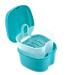Genco Dental Denture Case, Denture Box with Strainer, Night Cleaner Denture Bath Box for Retainer, Mouthguard, False Teeth, and Denture Cleaning (Teal)
