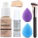 12 Colors Eyeshadow Palette, Matte Foundation, Liquid Lipstick, Winged Eyeliner Stamp - All in One Makeup Set (Set A) - Buy Online on GoSupps.com