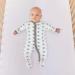 Baby Girl Sleep Romper: Cotton Pajama Sleeping Bag Size 56-68 with Feet & Buttons, Grey Star Design, Newborn 0-6 Months - Buy Online on GoSupps.com