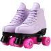 Classic High-top Women's Roller Skates - Purple Flash, Size 40US 8 | Double-Row Leather Outdoor Skates for Girls - Buy Online on GoSupps.com
