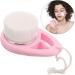 Angoily Silicone Handle Double-Sided Cleansing Brush - Pink Facial Scrubber for Effective Skin Care & Shampooing - Buy Online on GoSupps.com