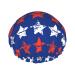 White Red Star Blue Shower Cap For Women Adjustable Double Layer Waterproof Bathing Shower Hat Hair Protection Reusable Ladies Spa Salon Shower Hat