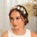 IYOU Bridal Wedding Headband Gold Flower Hair Bands Pearl Beads Headpiece Communion Bride Hair Accessories for Women - Buy Online on GoSupps.com