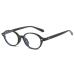 Tech-Line-Direct Fashion Accessories Fashionable Small Oval Glasses for women and men narrow oval frame 90s retro shades of black frame + clear lens