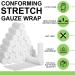 100 Pack 4 Inch Gauze Bandage Roll - Elastic, Breathable, & Stretchable White Gauze Wraps for Wound Care - Light Compression - Safety Supplies - Buy Online on GoSupps.com
