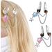hgnxa Star Chain Pendent Hair Clip Hairpin with Pentastar Decoration Colorful Hair Barrette for Girls Style Ornaments Blue - Buy Online on GoSupps.com