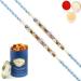 Ghasitaram Gifts Rakhi for Brother Rakhis Online - Set of 2-6373 Fancy Thread Rakhis with 100 GMS of Dryfruits Mix Can 2 Rakhi with 100 gms of Dryfruits Mix Can