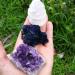 Crystal Rough Specimen Healed Natural White Selenite Skyscraper Amethyst Cluster Azurite Malachite Specimen Crystals Stones Combos Set As a Gift Combo of 3 - Buy Online on GoSupps.com