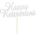 Arthsdite Happy Retirement Cake Topper Retired Cake Pick Retirement Theme Birthday Party Cake Decorations Supplies - Silver Glitter - Buy Online on GoSupps.com