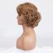 BESTUNG Brown Short Curly Wavy Wig with Hair Bangs for Middle-Aged Women - Premium Synthetic Fashion Hair Wig (Brown) - Buy Online on GoSupps.com