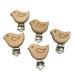 Arakierst 5pcs Natural Wood Suspender Pacifier Clips Cute Beech Wooden Animal Bird Shape Clips DIY Beading Pacifier Chain Accessory bird 5pcs