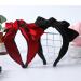 SARTS Solid Color Double Layered Bow Knot headband Unique Headhoop Statement Fashion Hairband Hair Accessories Hair Bow for Women and Girls  (red black)