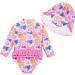 BONVERANO Baby Girls Swimsuit | Toddler Bathing Suit with UPF 50+ Sun Protection | Long-Sleeve Zipper One Piece Swimwear | 18-24 Months | Sunflower Print - Buy Online on GoSupps.com