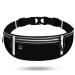 Ronoza Passel for cell phones hip pocket waterproof sports belly pocket with adjustable rubber band headphone connection and night reflex band. Handy bag jogging for fitness hiking cycling (black)