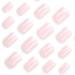 French Tip Press on Nails - Short Square Press On Nails with Nail Tips Pink and white gradient manicure fake nails Design Glossy press on nails Acrylic False Nails Cute Artificial Nails - Buy Online on GoSupps.com