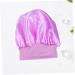 Silk Curly Hair Sleep Cap for Women - Purple | Elastic Night Bonnet Hat - Buy Online on GoSupps.com