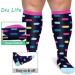 Diu Life 3 Pairs Plus Size Compression Socks for Wide Calf | 4XL Knee High Stockings for Women & Men - Ideal for Nurses, Sports & Fitness - Buy Online on GoSupps.com