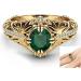 Goldenchen 14k Gold Filled Emerald Diamond Ring for Women - Anniversary Engagement Wedding Gemstone Ring (Size 8) - Buy Online on GoSupps.com