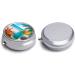Round Pill Box Tropical Cocktail | 3 Compartment Metal Pill Organizer with Starfish Print | Portable Decorative Pocket Case - Style 21 - Buy Online on GoSupps.com