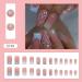 SINSEN Square Press on Nails - Medium French Tip with Heart Design Glossy Pink Fake Nails Set (24 Pcs) - Reusable & Includes Adhesive Glue Stickers - 12 Sizes Available - Buy Online on GoSupps.com