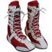 Professional Boxing Shoes Breathable Wrestling Shoes, Training Shoe for Adult & Youth Men Women Non Slip Rubber Sole Lightweight Boots White & Red 10