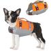 Eyin life jackets for small dogs size -adjustable dog vest with strong buoyancy light swimming aid with reflective rescue handle and tear protection for swimming (orange s) s orange & gray