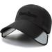 Adjustable Mesh Baseball Cap - Retractable Brim Sun Visor Hat with Letter Logo Embroidery | Travel Sport Dad Hat for Men and Women - Black - Buy Online on GoSupps.com