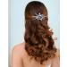 Women's Sapphire Crystal Blue Flower Hair Vine Comb - Silver Wedding Accessory - Buy Online on GoSupps.com